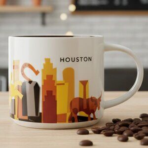 STARBUCKS HOUSTON You Are Here Collection Coffee Cup Mug 14‎ oz. Rodeo Skyline